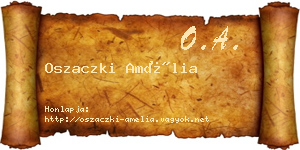 Oszaczki Amélia névjegykártya